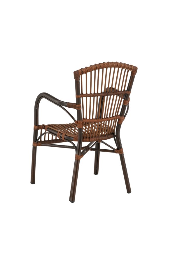 VENTURE DESIGN Galera havestol, m. armln - brun polyrattan og aluminium