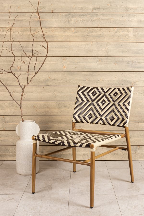 VENTURE DESIGN Calapan udendrs loungestol - beige/brun polyrattan og natur aluminium