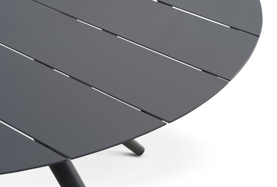 Korfu havebord, rund - antracitgr aluminium (126)