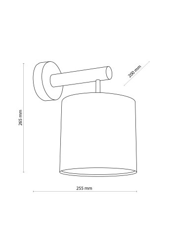 TK Deva vglampe - natur stof/fyrretr og sort stl