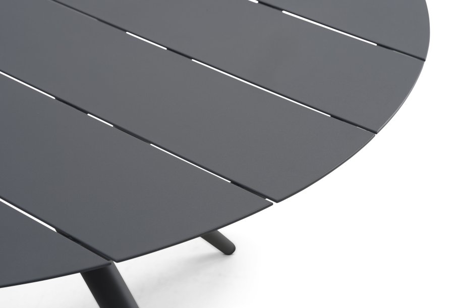 Korfu havebord, rund - antracitgr aluminium (90)