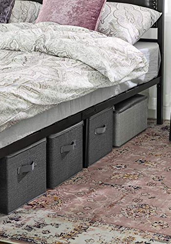 SONGMICS opbevaringsboks, foldbar, m. lg og hndtag - gr stof (st med 3)