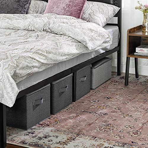 SONGMICS opbevaringsboks, foldbar, m. lg og hndtag - gr stof (st med 3)