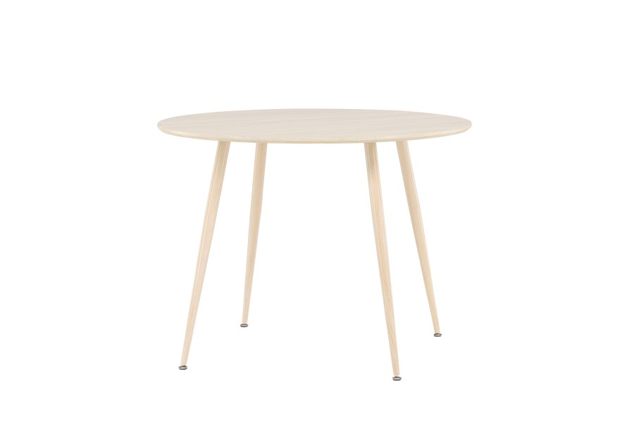 VENTURE DESIGN Plaza spisebord, rund - hvidvasket MDF og stl (100)