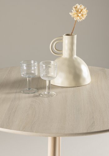 VENTURE DESIGN Plaza spisebord, rund - hvidvasket MDF og stl (100)