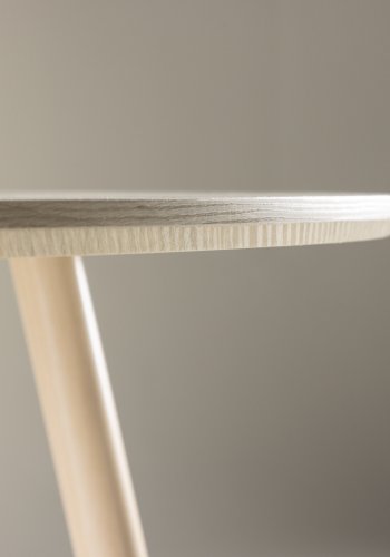 VENTURE DESIGN Plaza spisebord, rund - hvidvasket MDF og stl (100)