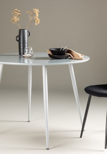 VENTURE DESIGN Plaza spisebord, rund - gr MDF og stl (100)