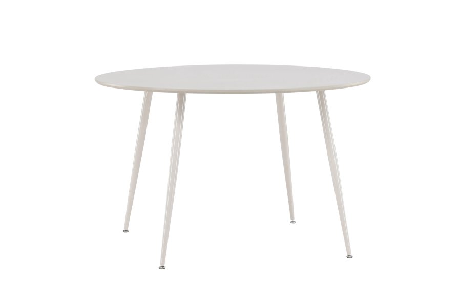 VENTURE DESIGN Plaza spisebord, rund - beige MDF og stl (120)