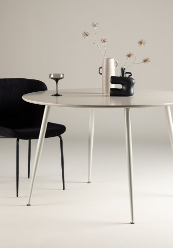 VENTURE DESIGN Plaza spisebord, rund - beige MDF og stl (120)