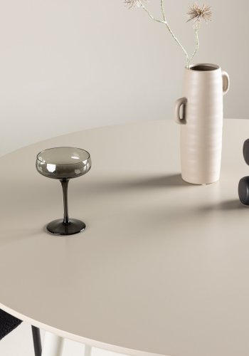 VENTURE DESIGN Plaza spisebord, rund - beige MDF og stl (120)