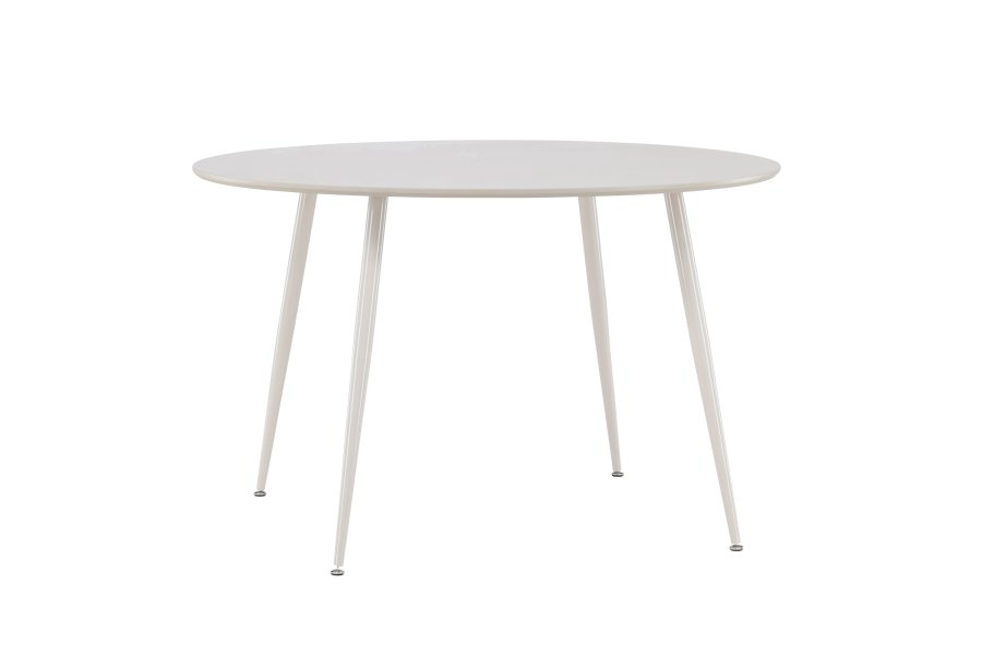 VENTURE DESIGN Plaza spisebord, rund - beige MDF og stl (120)