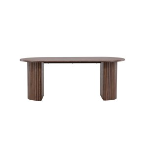 VENTURE DESIGN Härön spisebord, oval - mocca MDF og stl (90x200)