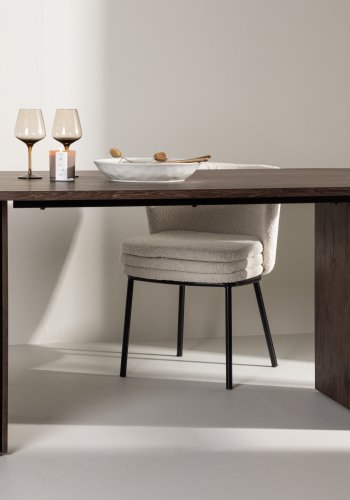 VENTURE DESIGN Härön spisebord, oval - mocca MDF og stl (90x200)