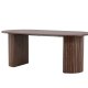 VENTURE DESIGN Härön spisebord, oval - mocca MDF og stl (90x200)