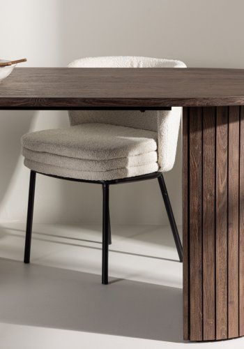 VENTURE DESIGN Härön spisebord, oval - mocca MDF og stl (90x200)
