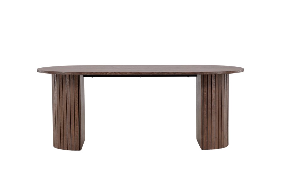 VENTURE DESIGN Härön spisebord, oval - mocca MDF og stl (90x200)