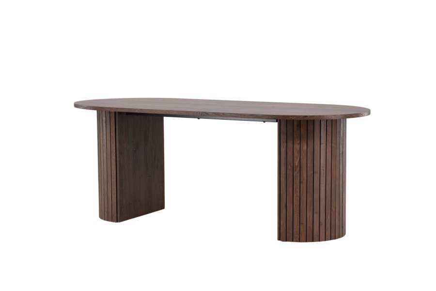 VENTURE DESIGN Härön spisebord, oval - mocca MDF og stl (90x200)