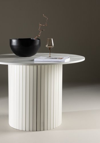 VENTURE DESIGN Härön spisebord, rund - hvid MDF og stl (110)