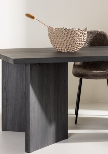 VIND COLLECTION Bassholmen spisebord, rektangulr - sort MDF (90x180)