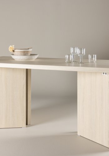 VIND COLLECTION Bassholmen spisebord, rektangul�r - hvidvasket MDF (90x180)