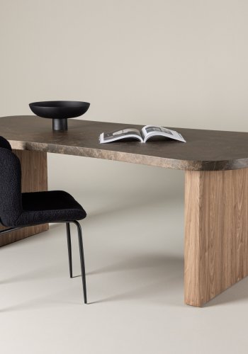 VIND KOLLEKTION Eleonora spisebord, organisk - brun marmor look MDF (100x230)