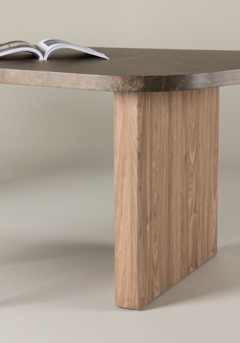 VIND KOLLEKTION Eleonora spisebord, organisk - brun marmor look MDF (100x230)