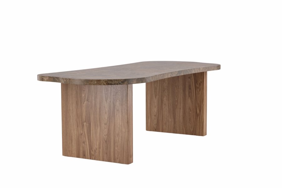 VIND KOLLEKTION Eleonora spisebord, organisk - brun marmor look MDF (100x230)