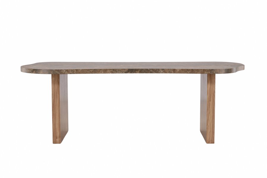 VIND KOLLEKTION Eleonora spisebord, organisk - brun marmor look MDF (100x230)
