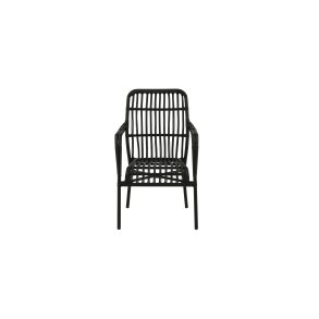 VENTURE DESIGN Rizal udendrs loungestol, m. armln - sort rattan og aluminium
