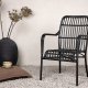 VENTURE DESIGN Rizal udendrs loungestol, m. armln - sort rattan og aluminium