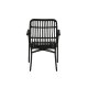 VENTURE DESIGN Rizal udendrs loungestol, m. armln - sort rattan og aluminium