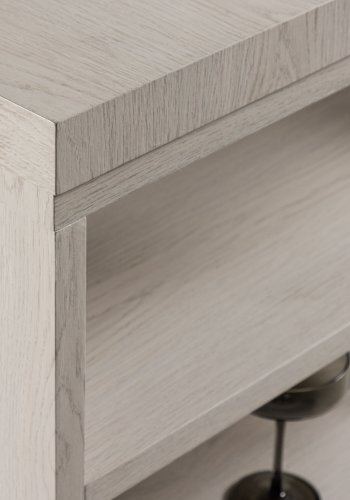 VENTURE DESIGN Mika spisebord, m. 2 hylder - hvidvasket MDF (110x230)