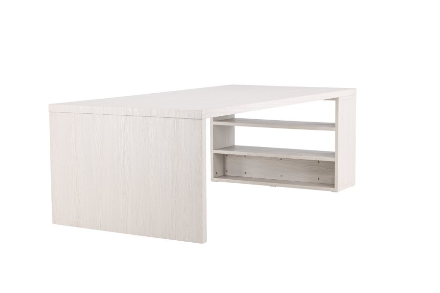 VENTURE DESIGN Mika spisebord, m. 2 hylder - hvidvasket MDF (110x230)