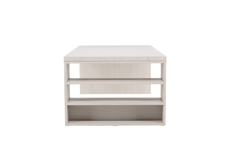 VENTURE DESIGN Mika spisebord, m. 2 hylder - hvidvasket MDF (110x230)