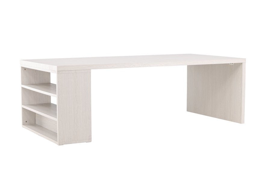 VENTURE DESIGN Mika spisebord, m. 2 hylder - hvidvasket MDF (110x230)