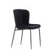 VENTURE DESIGN Modesto spisebordsstol - sort polyester bamsestof og sort stl