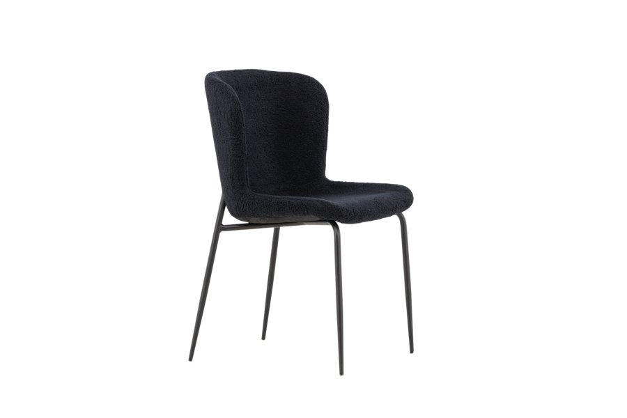 VENTURE DESIGN Modesto spisebordsstol - sort polyester bamsestof og sort stl