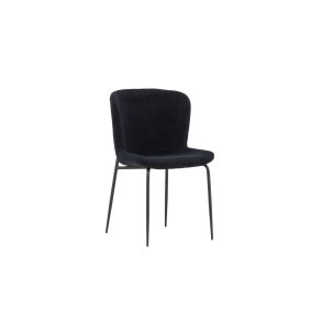 VENTURE DESIGN Modesto spisebordsstol - sort polyester bamsestof og sort stl