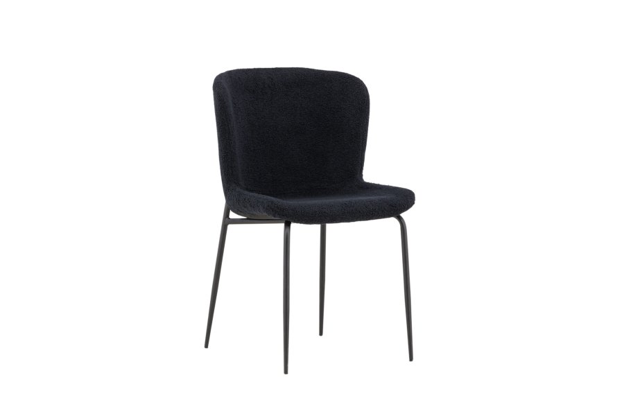 VENTURE DESIGN Modesto spisebordsstol - sort polyester bamsestof og sort stl