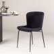VENTURE DESIGN Modesto spisebordsstol - sort polyester bamsestof og sort stl