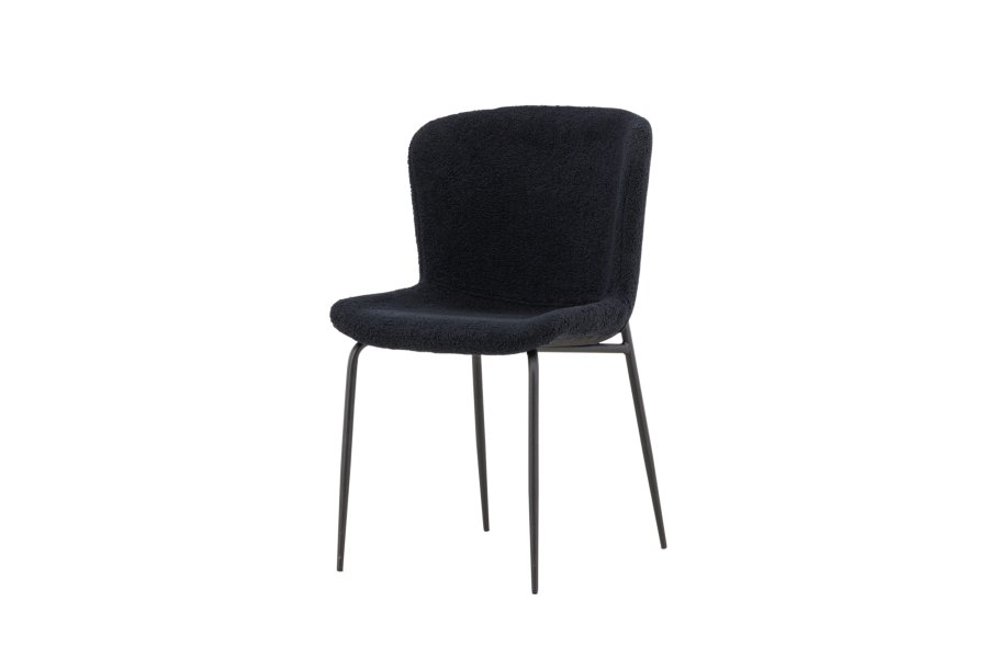 VENTURE DESIGN Modesto spisebordsstol - sort polyester bamsestof og sort stl