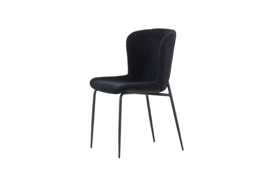 VENTURE DESIGN Modesto spisebordsstol - sort polyester bamsestof og sort stl