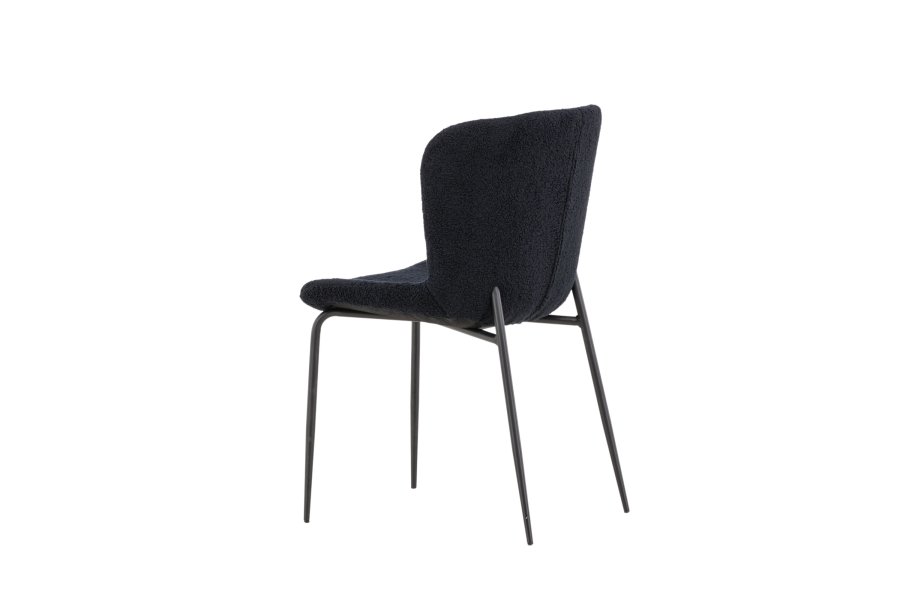 VENTURE DESIGN Modesto spisebordsstol - sort polyester bamsestof og sort stl
