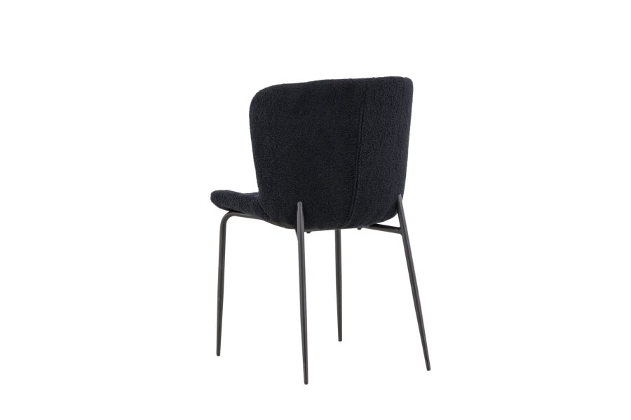 VENTURE DESIGN Modesto spisebordsstol - sort polyester bamsestof og sort stl