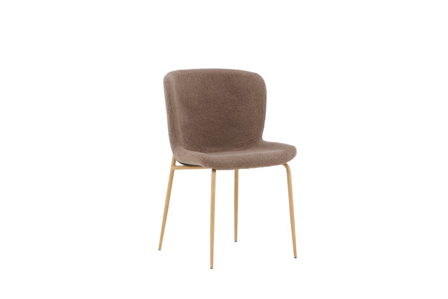 VENTURE DESIGN Modesto spisebordsstol - brun polyester bamsestof og mocca stl