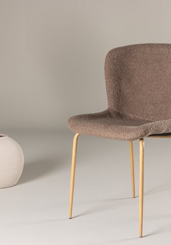 VENTURE DESIGN Modesto spisebordsstol - brun polyester bamsestof og mocca stl