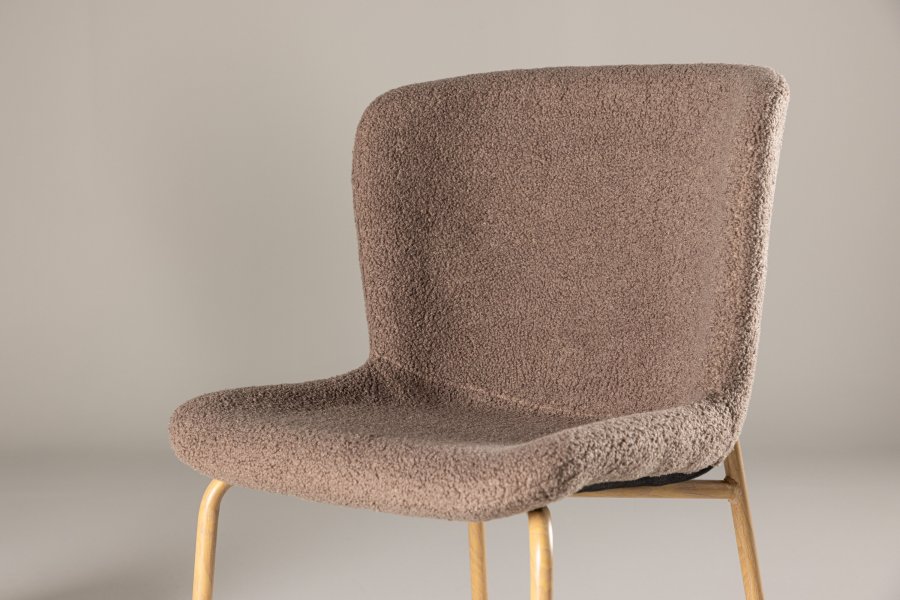 VENTURE DESIGN Modesto spisebordsstol - brun polyester bamsestof og mocca stl