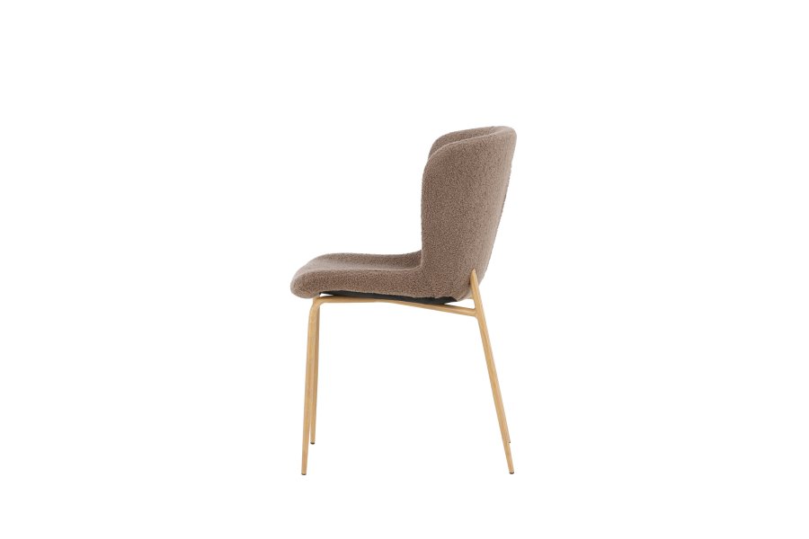 VENTURE DESIGN Modesto spisebordsstol - brun polyester bamsestof og mocca stl