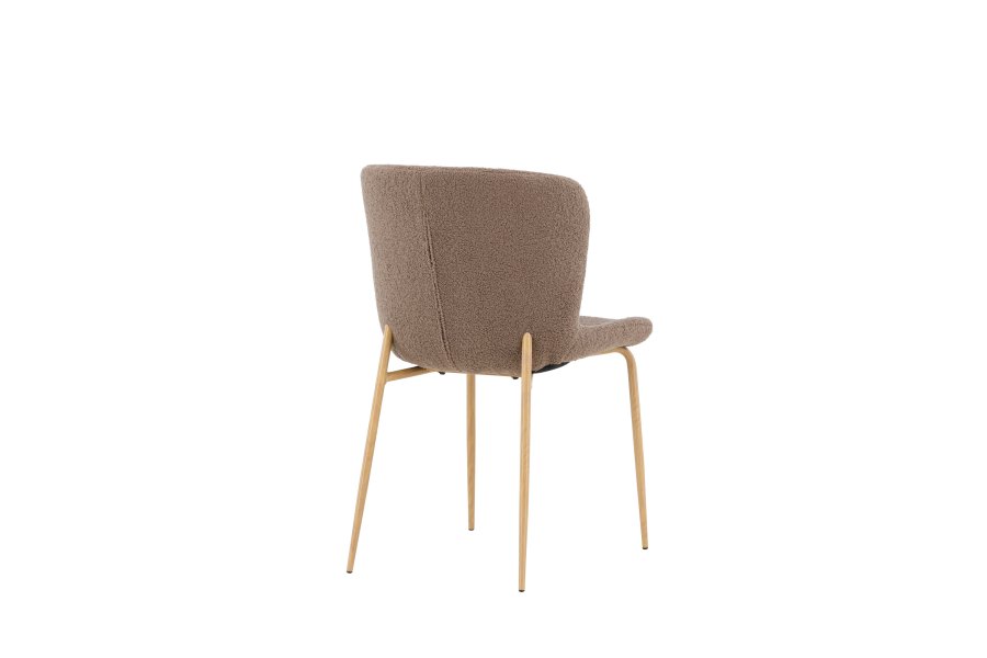VENTURE DESIGN Modesto spisebordsstol - brun polyester bamsestof og mocca stl