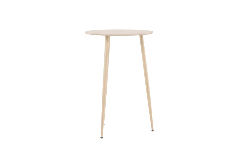 VENTURE DESIGN Plaza barbord, rund - hvidvasket MDF og stl (70)